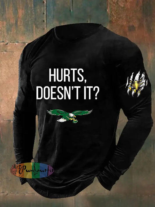Men’s Football Fans Lovers Gameday Casual Long Sleeve T shirt Black / S