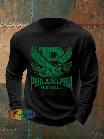 Men’s Football Fans Lovers Gameday Casual Long-Sleeve T-shirt Black / S