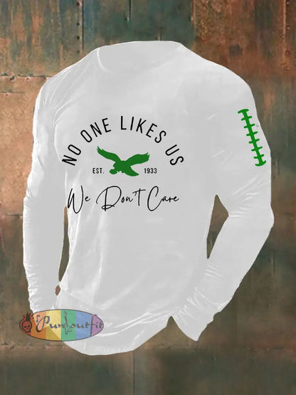 Men’s Football Fans Lovers Gameday Casual Long Sleeve T-shirt White / S
