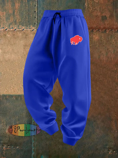Men’s Football Fans Lovers Gameday Casual Pants Blue / S