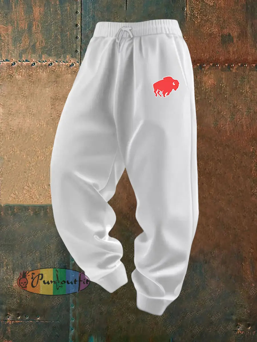 Men’s Football Fans Lovers Gameday Casual Pants White / S
