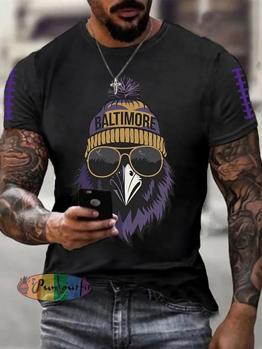 Men’s Football Fans Lovers Gameday Casual Short Sleeve T-shirt Black / S