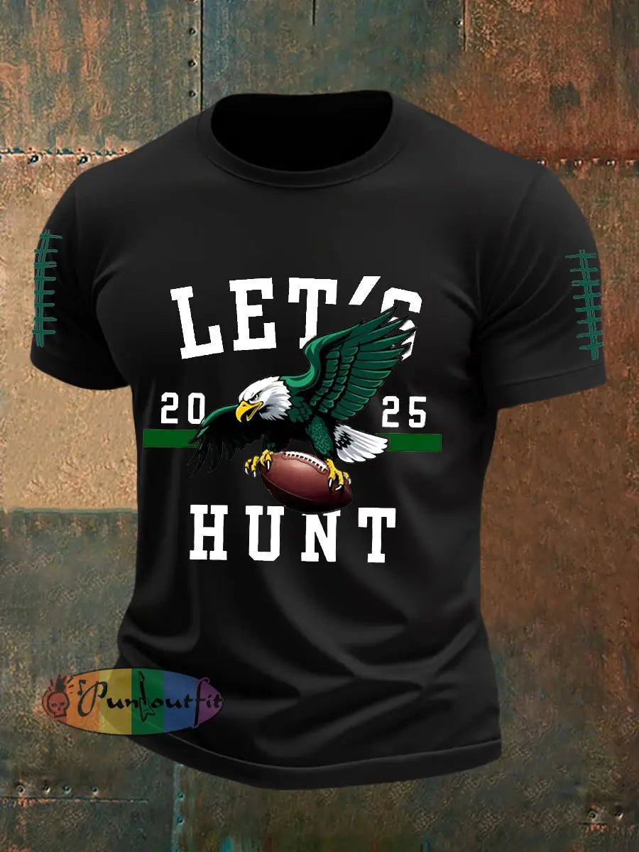 Men’s Football Fans Lovers Gameday Casual Short Sleeve T shirt Black / S