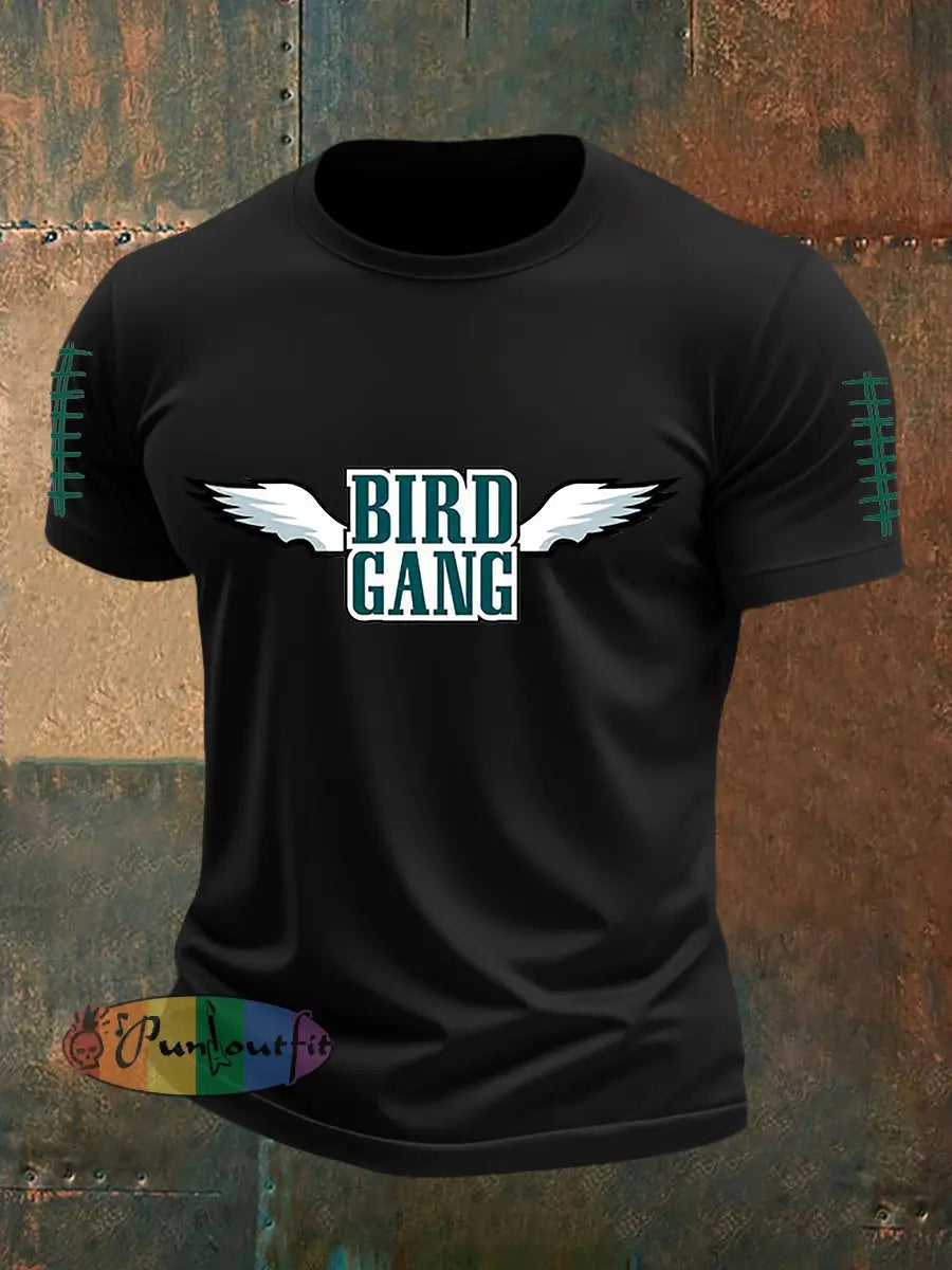 Men’s Football Fans Lovers Gameday Casual Short Sleeve T-shirt Black / S