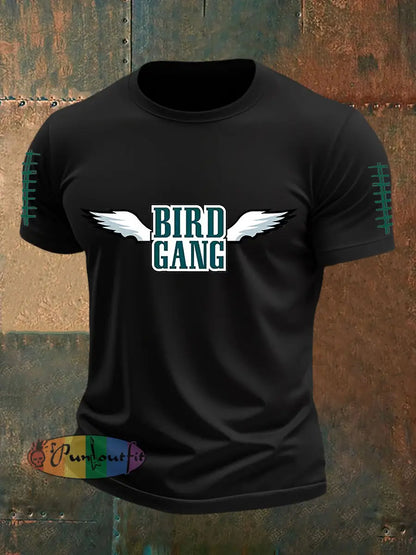 Men’s Football Fans Lovers Gameday Casual Short Sleeve T-shirt Black / S