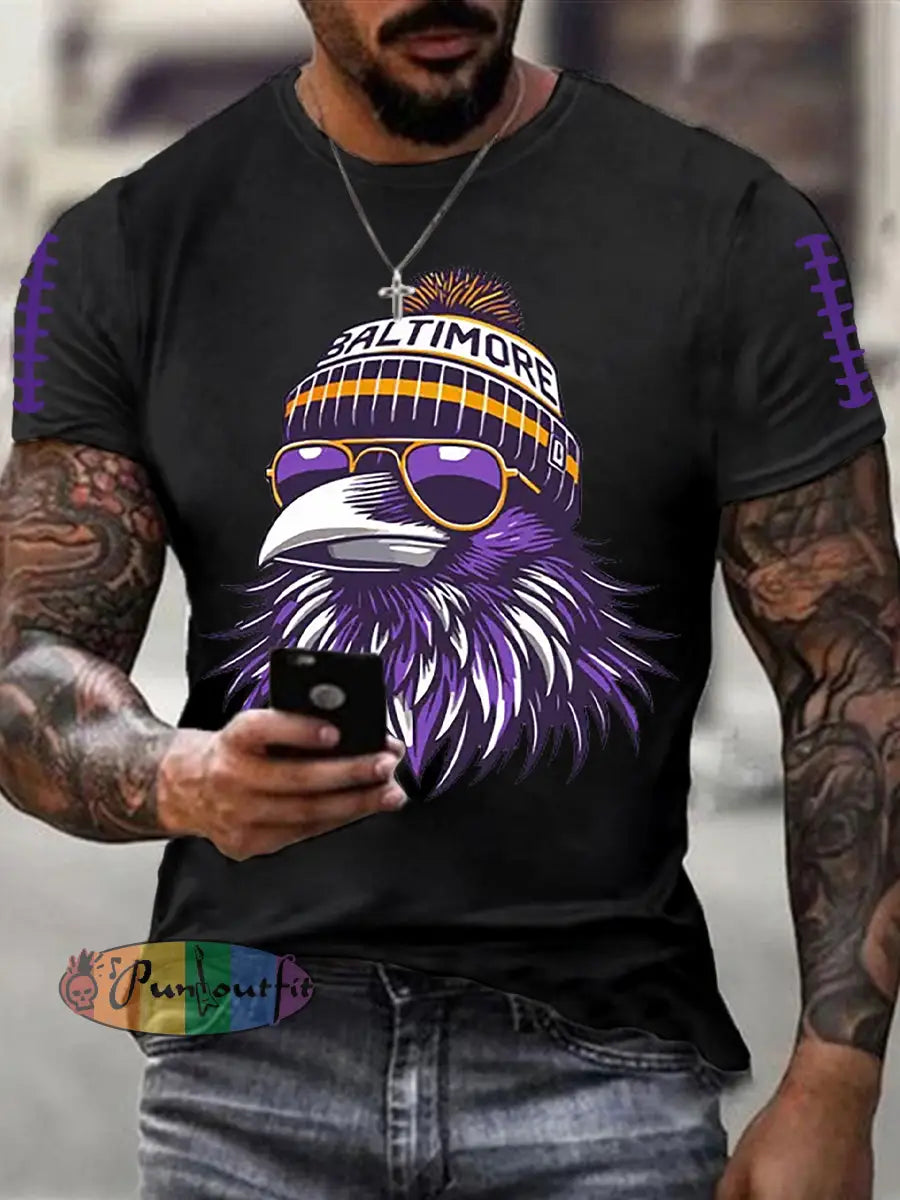 Men’s Football Fans Lovers Gameday Casual Short Sleeve T-shirt Black / S