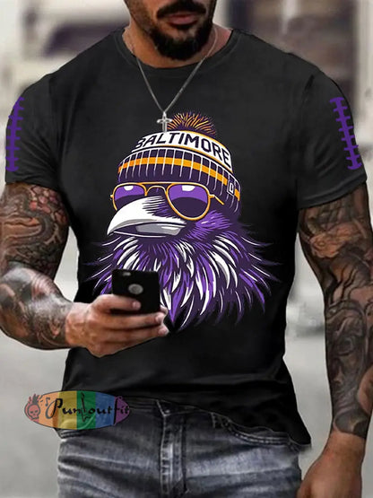 Men’s Football Fans Lovers Gameday Casual Short Sleeve T-shirt Black / S