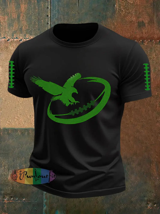 Men’s Football Fans Lovers Gameday Casual Short Sleeve T shirt Black / S