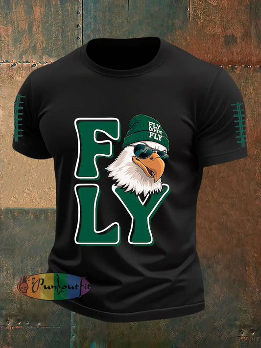 Men’s Football Fans Lovers Gameday Casual Short Sleeve T shirt Black / S