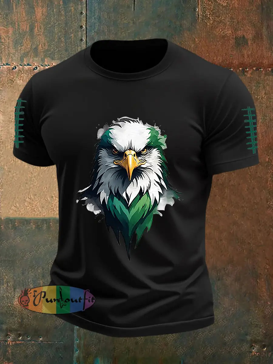 Men’s Football Fans Lovers Gameday Casual Short Sleeve T-shirt Black / S
