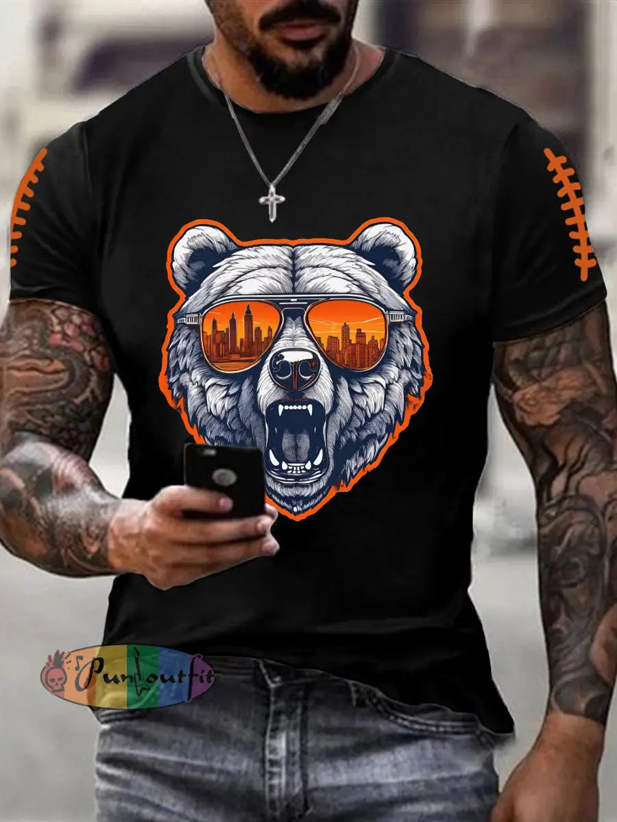 Men’s Football Fans Lovers Gameday Casual Short Sleeve T-shirt Black / S