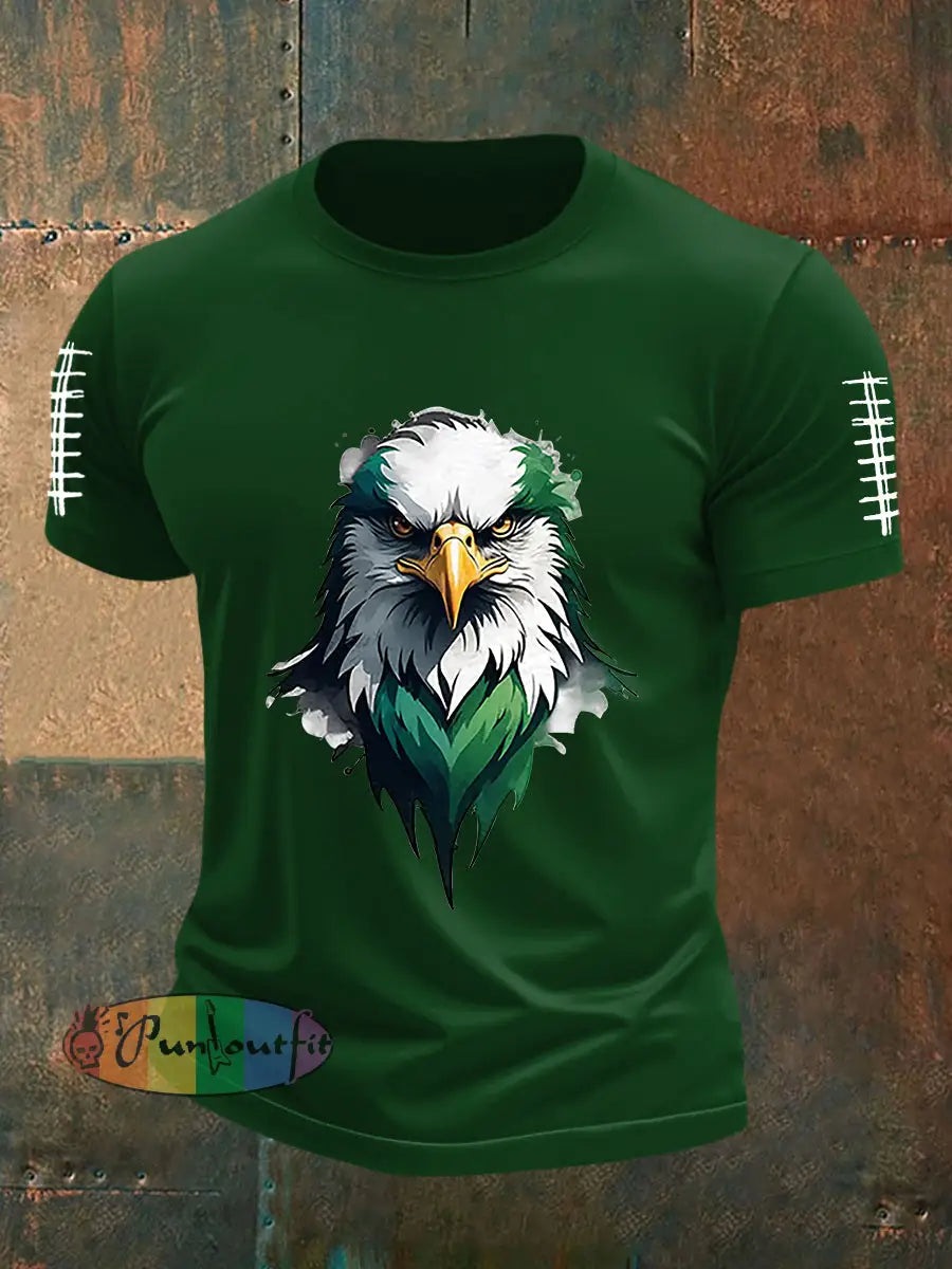 Men’s Football Fans Lovers Gameday Casual Short Sleeve T-shirt Dark Green / S