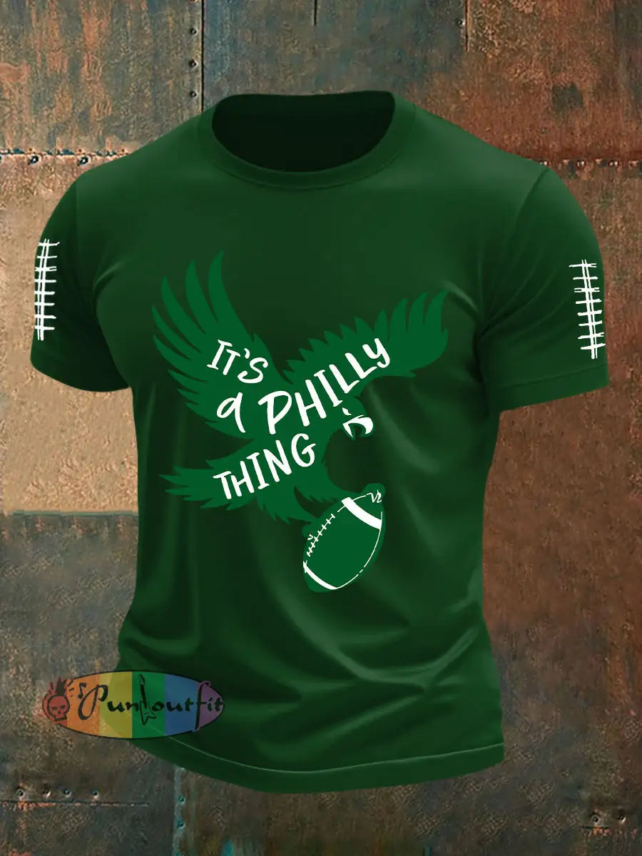 Men’s Football Fans Lovers Gameday Casual Short Sleeve T shirt Dark Green / S