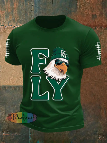 Men’s Football Fans Lovers Gameday Casual Short Sleeve T shirt Dark Green / S