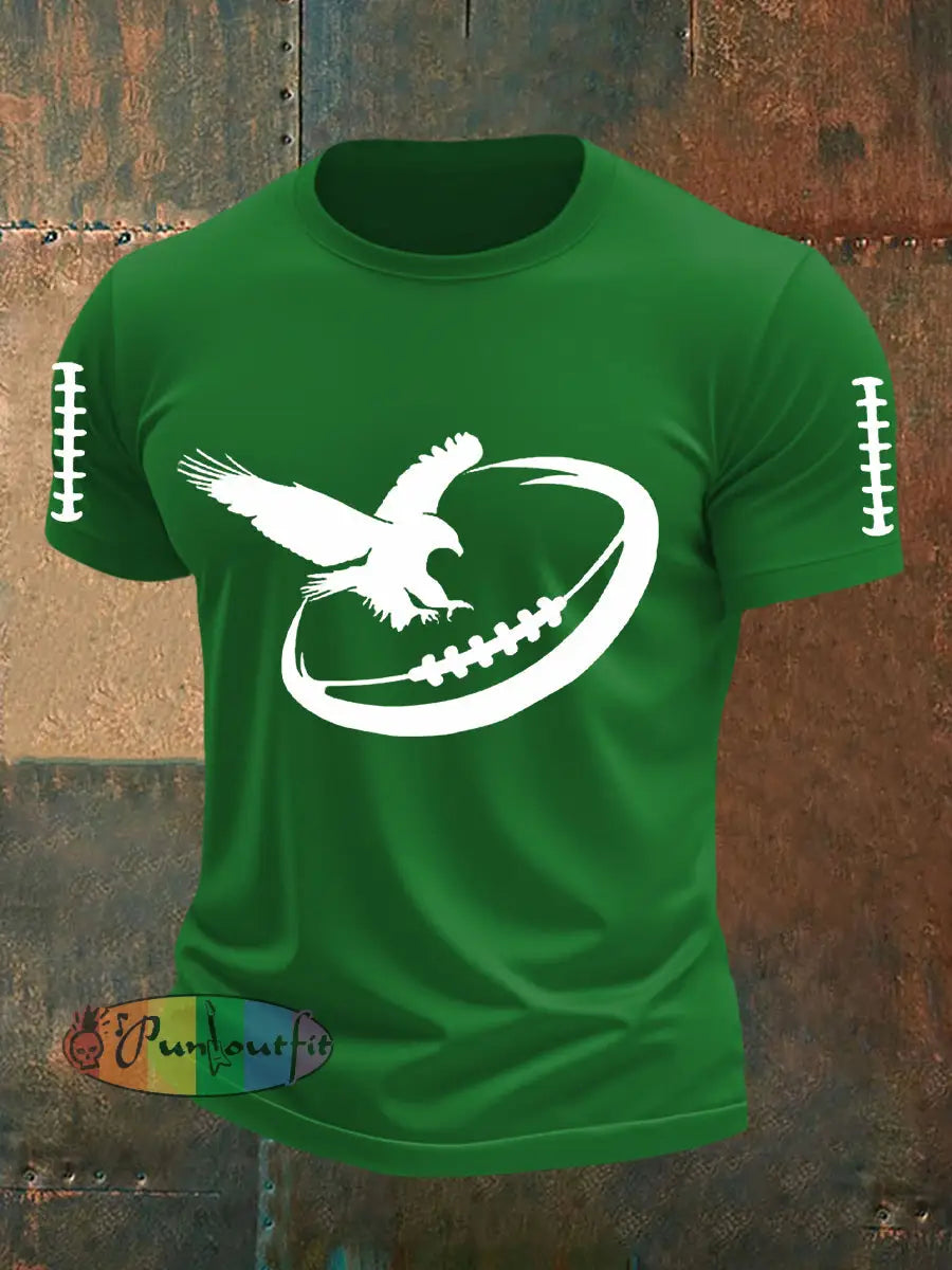 Men’s Football Fans Lovers Gameday Casual Short Sleeve T shirt Green / S