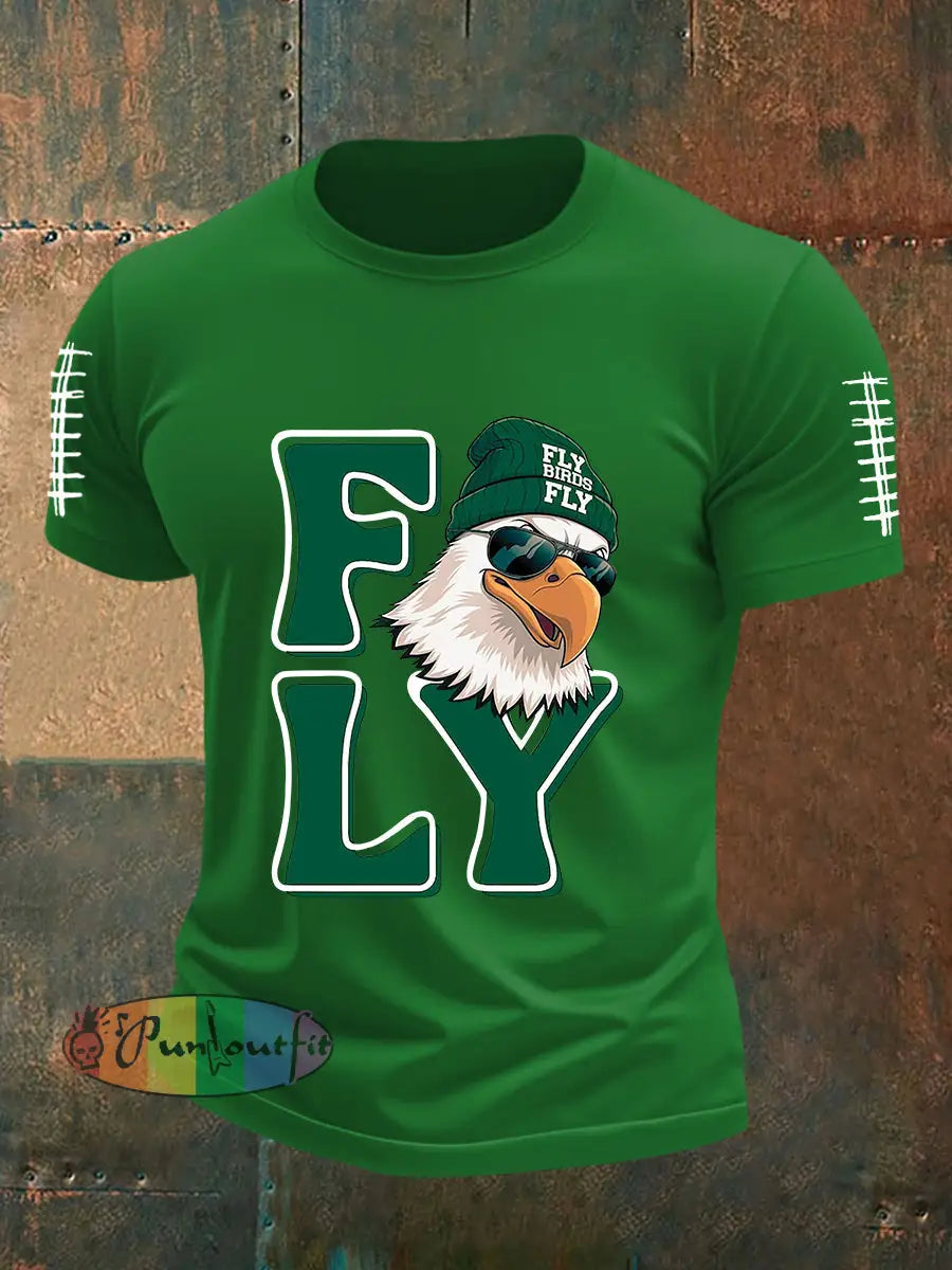 Men’s Football Fans Lovers Gameday Casual Short Sleeve T shirt Green / S
