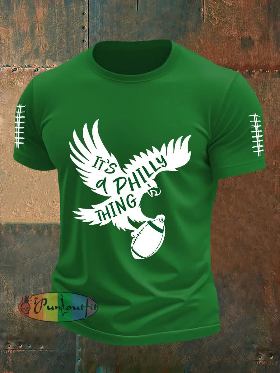 Men’s Football Fans Lovers Gameday Casual Short Sleeve T shirt Green / S
