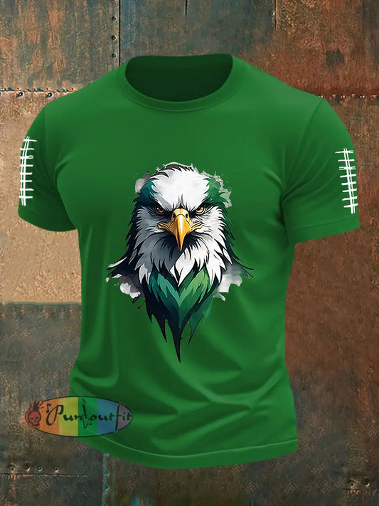 Men’s Football Fans Lovers Gameday Casual Short Sleeve T-shirt Green / S