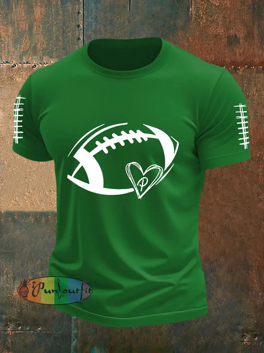 Men’s Football Fans Lovers Gameday Casual Short Sleeve T shirt Green / S