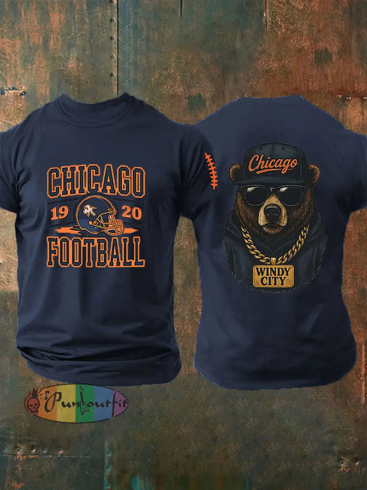 Men’s Football Fans Lovers Gameday Casual Short Sleeve T-shirt Navy Blue / S