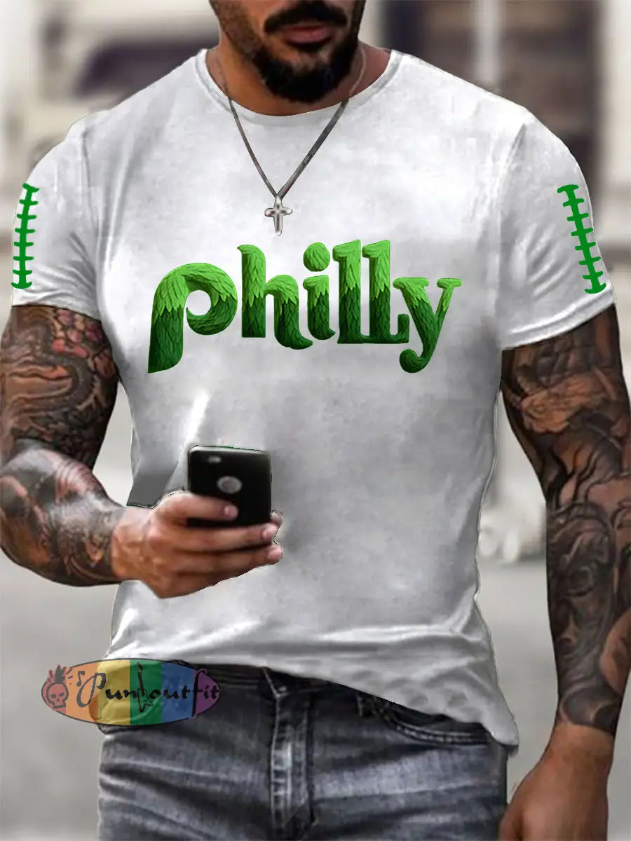 Men’s Football Fans Lovers Gameday Casual Short Sleeve T shirt White / S