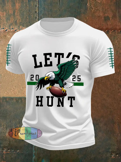 Men’s Football Fans Lovers Gameday Casual Short Sleeve T shirt White / S