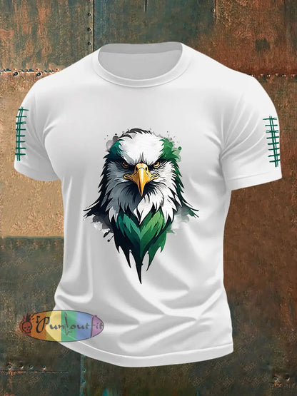 Men’s Football Fans Lovers Gameday Casual Short Sleeve T-shirt White / S