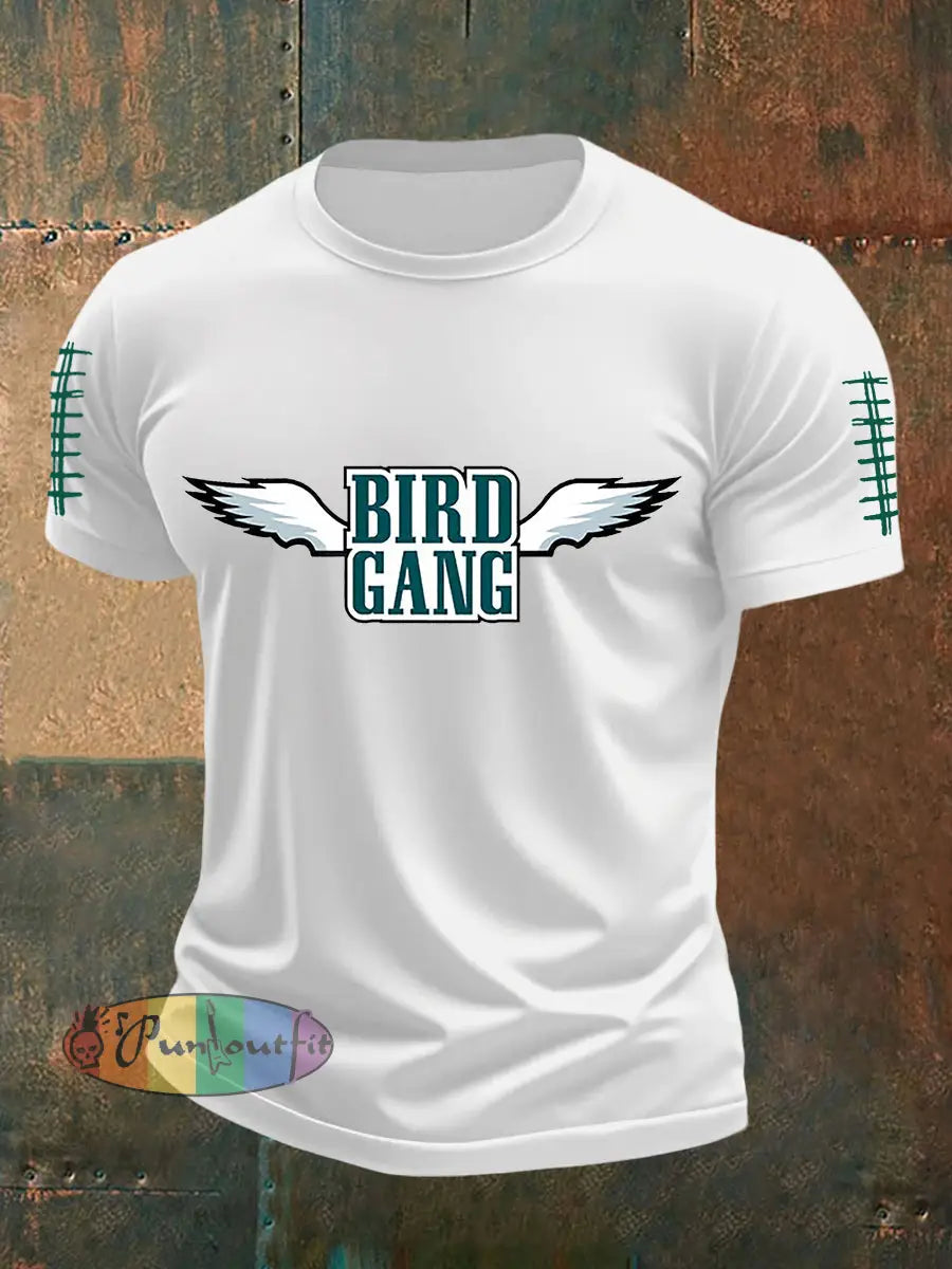 Men’s Football Fans Lovers Gameday Casual Short Sleeve T-shirt White / S