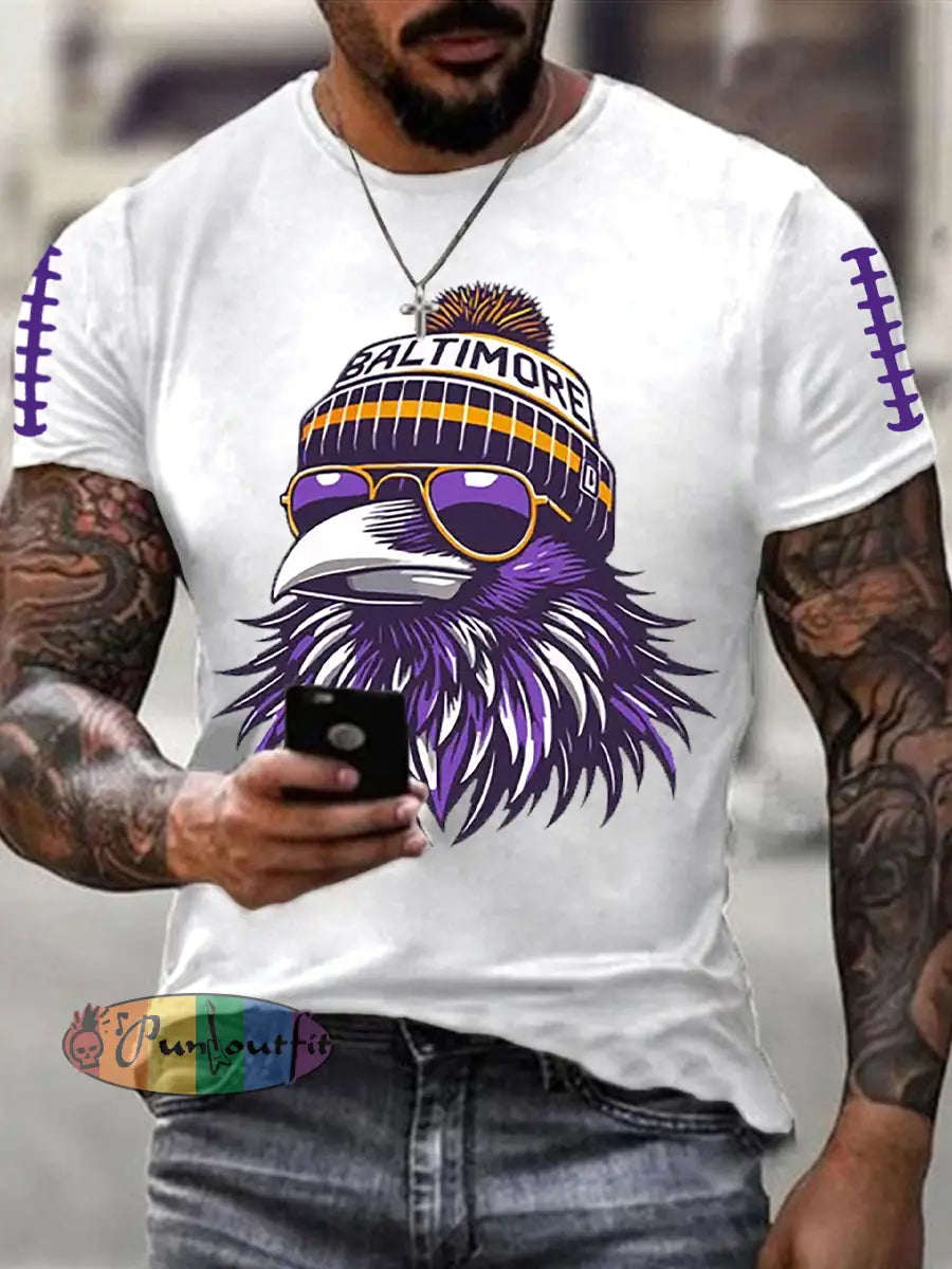 Men’s Football Fans Lovers Gameday Casual Short Sleeve T-shirt White / S
