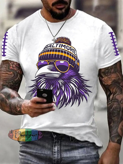 Men’s Football Fans Lovers Gameday Casual Short Sleeve T-shirt White / S