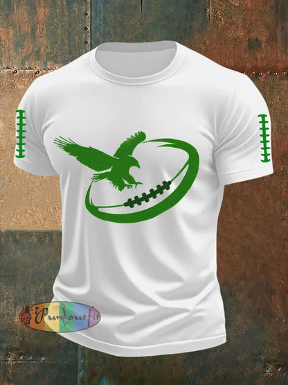 Men’s Football Fans Lovers Gameday Casual Short Sleeve T shirt White / S