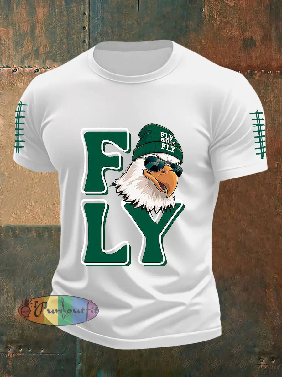 Men’s Football Fans Lovers Gameday Casual Short Sleeve T shirt White / S