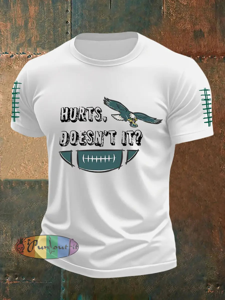 Men’s Football Fans Lovers Gameday Casual Short Sleeve T-shirt White / S