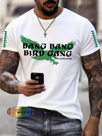 Men’s Football Fans Lovers Gameday Casual Short Sleeve T-shirt White / S