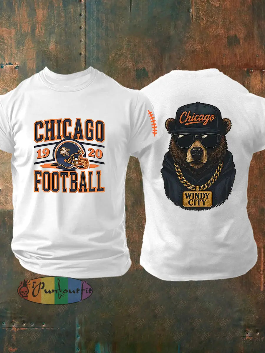 Men’s Football Fans Lovers Gameday Casual Short Sleeve T-shirt White / S