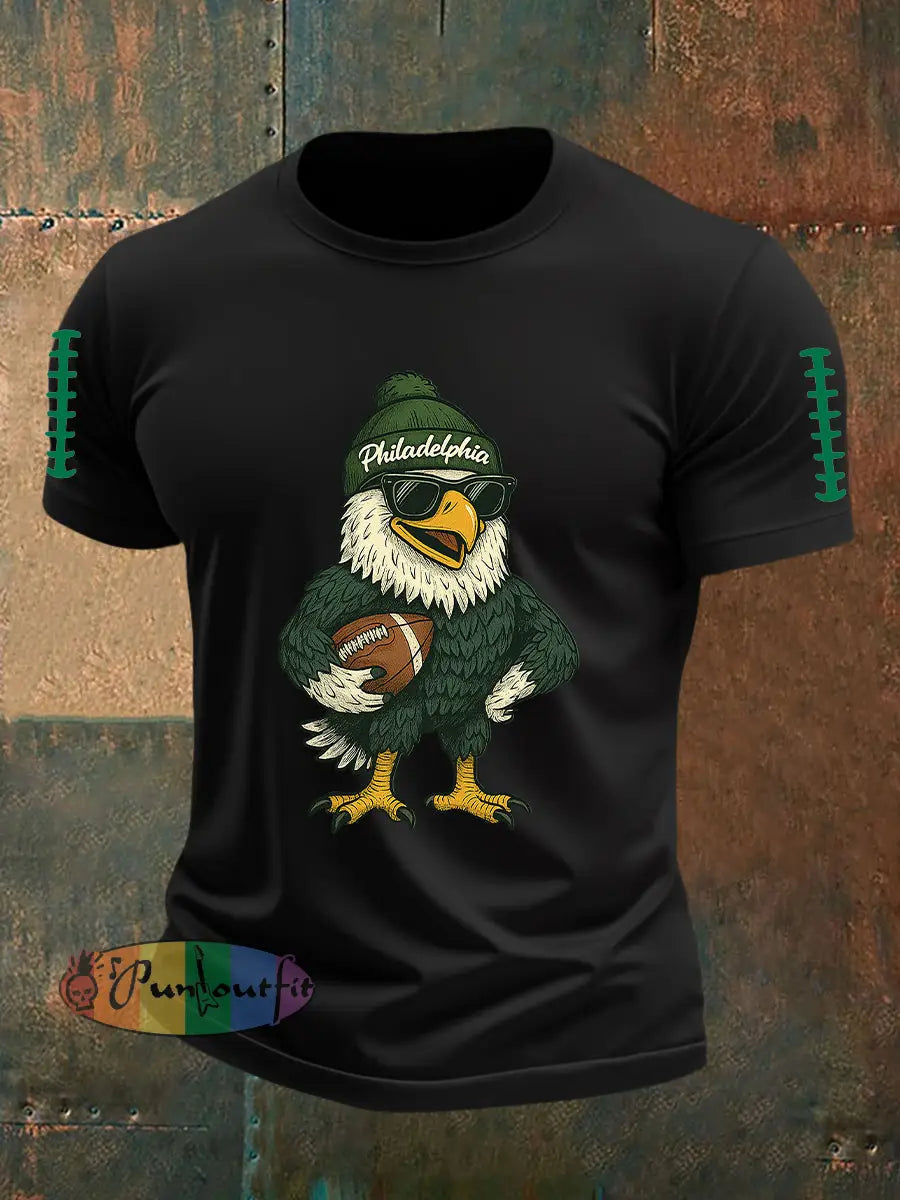 Men’s Football Fans Lovers Gameday Casual Short Sleeve Tee Black / S
