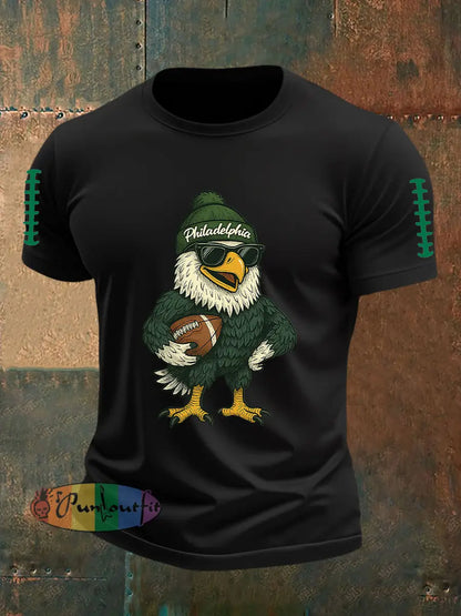 Men’s Football Fans Lovers Gameday Casual Short Sleeve Tee Black / S