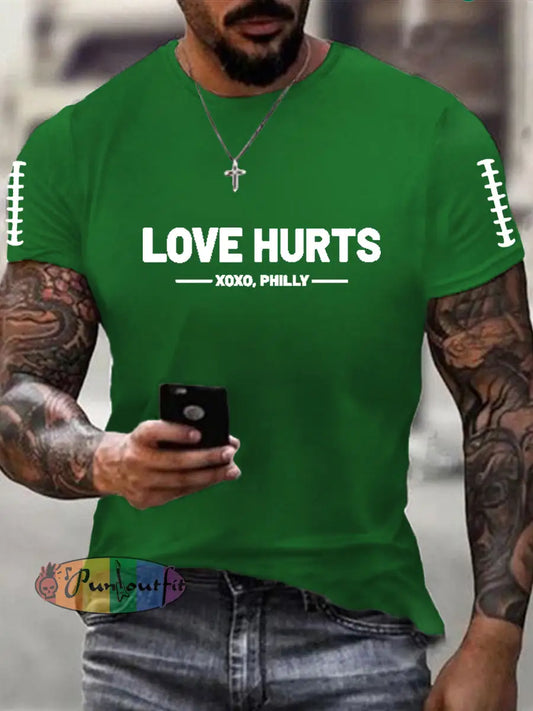 Men’s Football Fans Lovers Gameday Casual Short Sleeve Tee Green / S