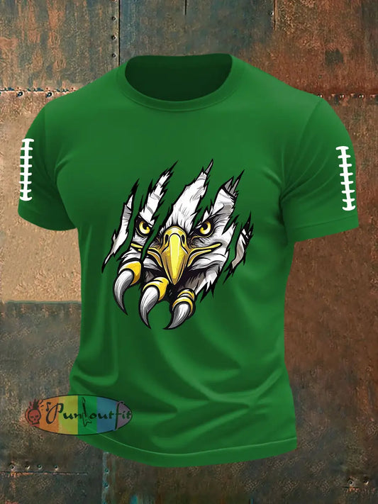 Men’s Football Fans Lovers Gameday Casual Short Sleeve Tee Green / S