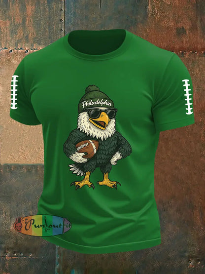 Men’s Football Fans Lovers Gameday Casual Short Sleeve Tee Green / S