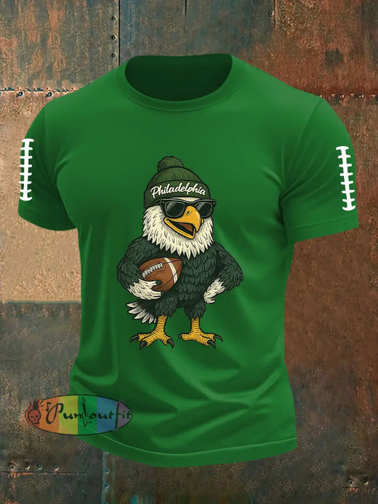 Men’s Football Fans Lovers Gameday Casual Short Sleeve Tee Green / S