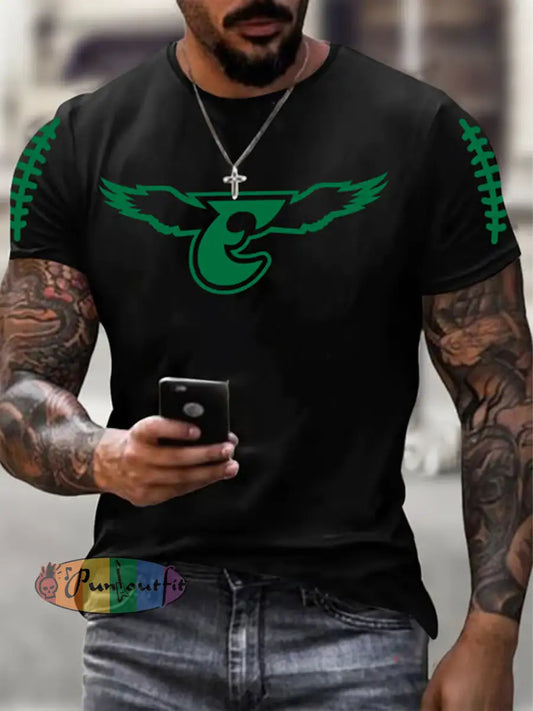 Men’s Football Fans Lovers Gameday Casual short sleeves t-shirt Black / S