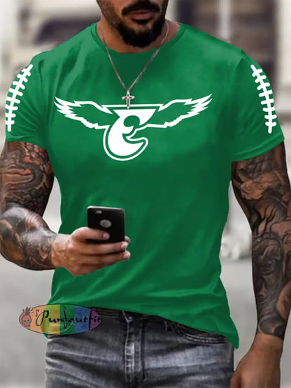 Men’s Football Fans Lovers Gameday Casual short sleeves t-shirt Green / S