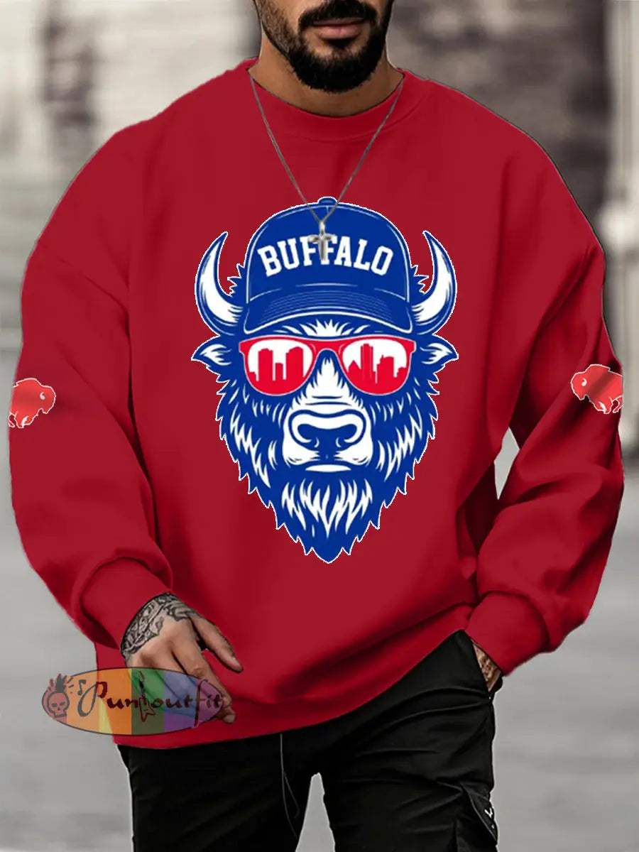 Men’s Football Fans Lovers Gameday Casual Sweatshirt Red / S