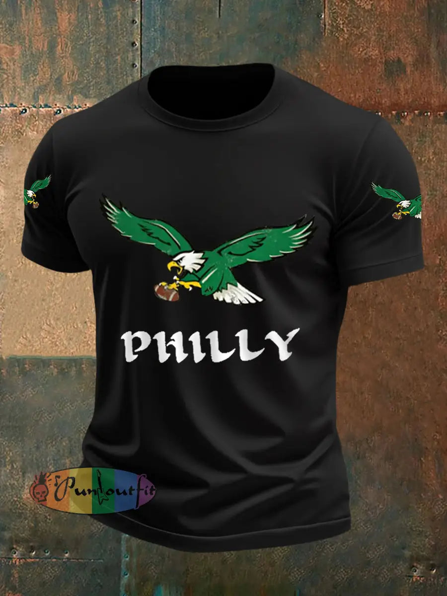 Men’s Football Fans Lovers Gameday Casual Tee Black / S