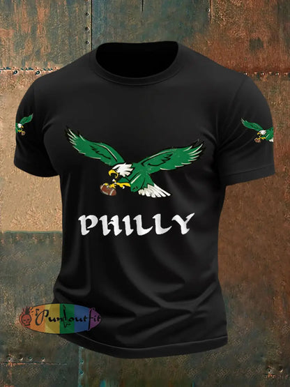 Men’s Football Fans Lovers Gameday Casual Tee Black / S