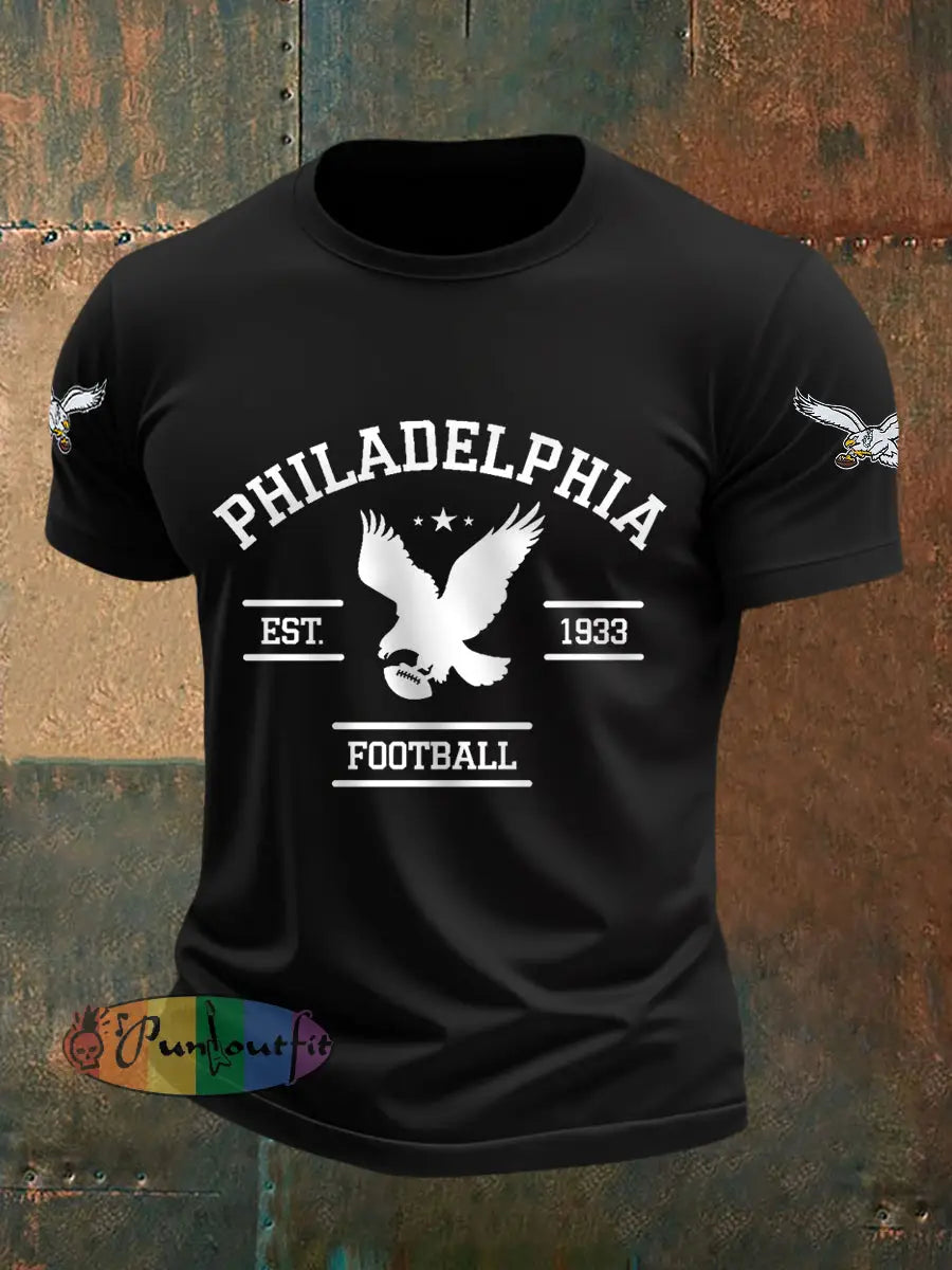 Men’s Football Fans Lovers Gameday Casual Tee Black / S