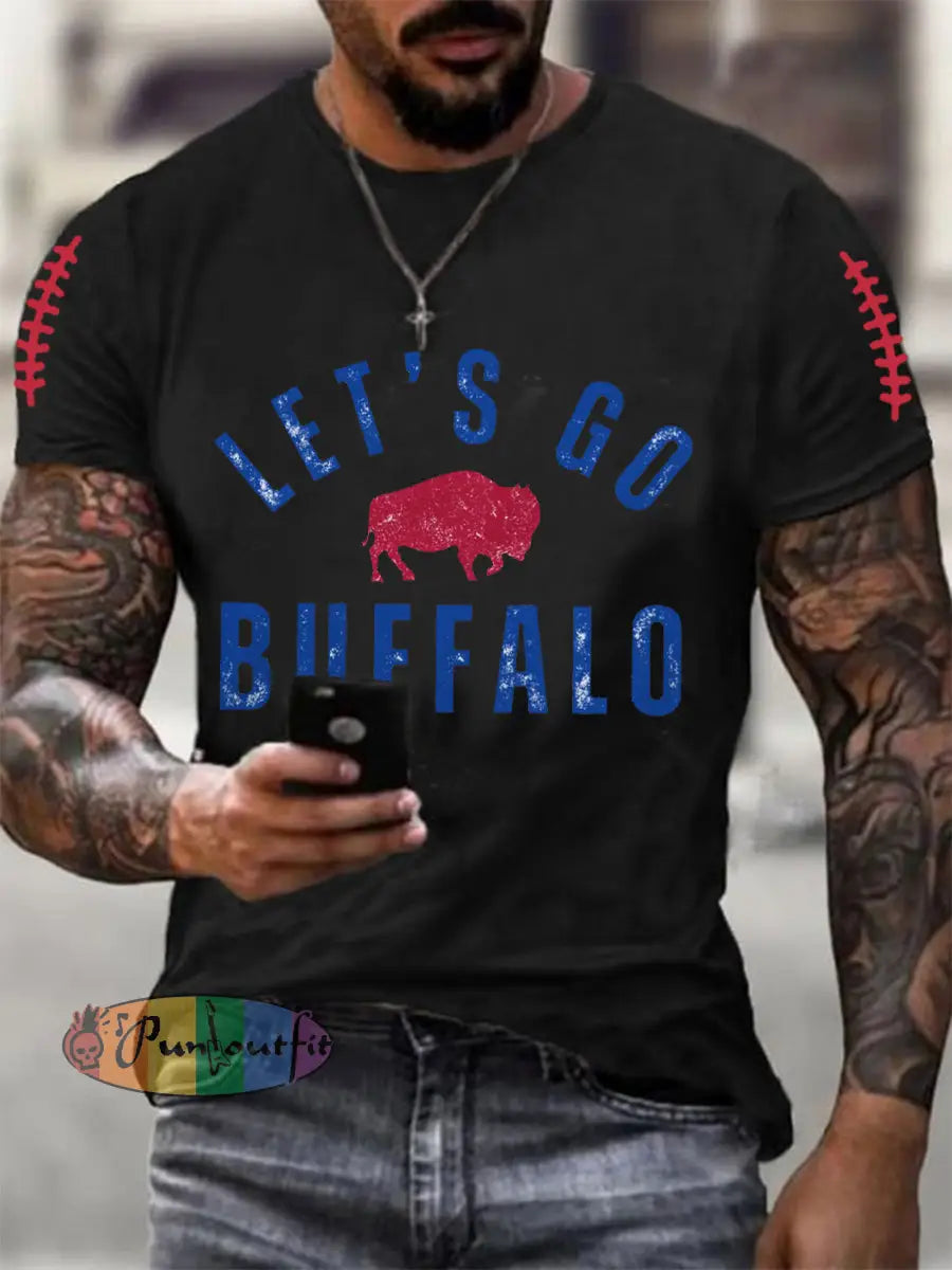 Men’s Football Fans Lovers Gameday Casual Tee Black / S