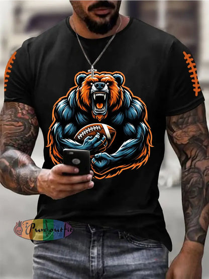 Men’s Football Fans Lovers Gameday Casual Tee Black / S