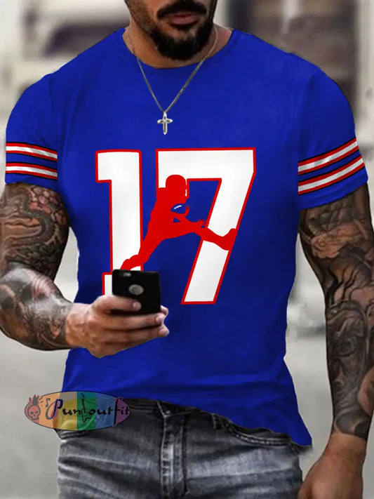 Men’s Football Fans Lovers Gameday Casual Tee Blue / S